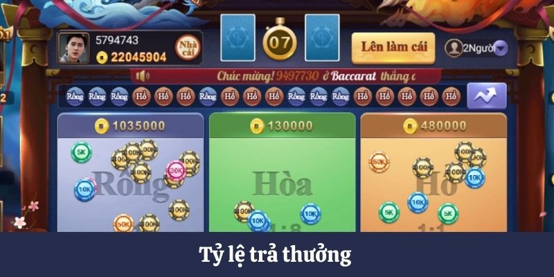 Trò chơi Rồng Hổ online có mức thưởng hậu hĩnh